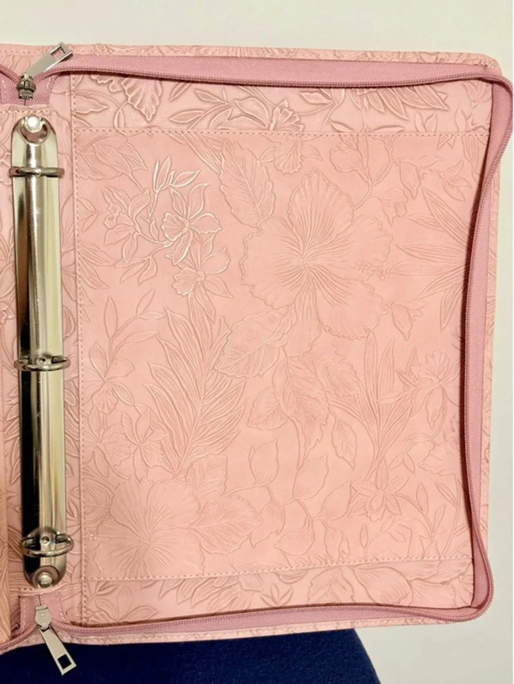 Hawaiian Floral Pink Pu Leather Portfolio